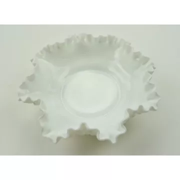 Fenton Art Glass Bon Bon Dish - Milk Glass Hobnail - 8 Round