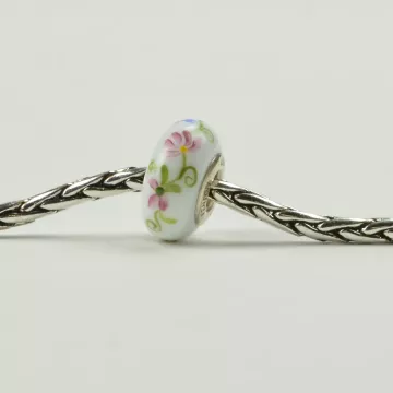 Fenton Art Glass Artisan Crafted Bead - Grandma - Sterling Silver Lined