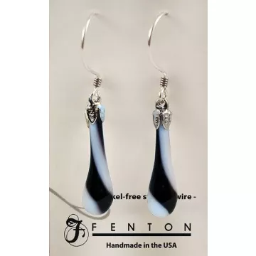 Fenton Art Glass - Teardrop Glass Earrings - Spectators - Handcrafted