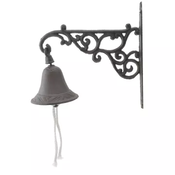 Cast Iron Dinner Bell - Ornate Vine - Distressed Brown