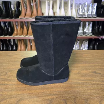 Women's Suede Winter Boots Shearling Style Bootie Sarah Black