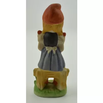 Little Girl With Pigtails Holding Birds Ceramic Figurine - 6.5 Tall