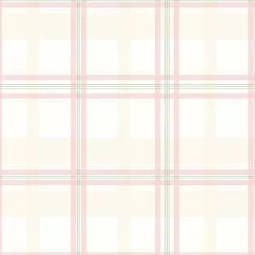 AB42404 Plaid Wallpaper Cream, Pink, Green Abby Rose 3 Norwall Wallcovering