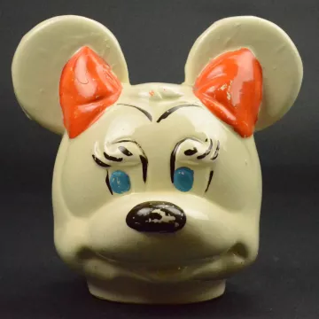 Walt Disney Turnabout Cookie Jar - Mickey & Minnie Mouse - Vintage Hand Painted