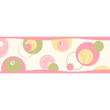 Wobbles Pink Geometric Toss Wallpaper Border Chesapeake BBC46431B