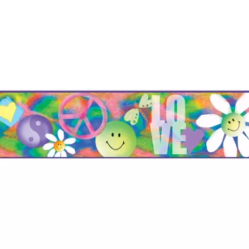 Garcia Pink Happiness Busy Toss Wallpaper Border Chesapeake BBC92331B