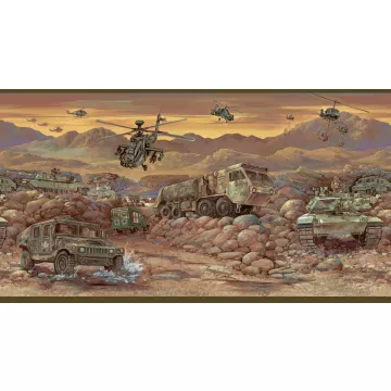 Hoorah Green Mash Unit Portrait Wallpaper Border Chesapeake BBC94311B