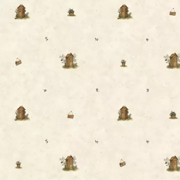 Neutral Outhouse Spot Wallpaper Sidewall Chesapeake FFR66002