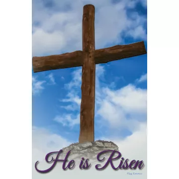 Flag Emotes - Double Sided Garden Flag - He Is Risen