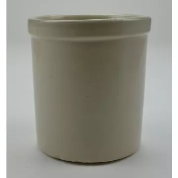 R.R.P. Co. Stoneware One Quart High Jar Crock - Teddy Bear Pattern - 5.25 Tall