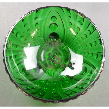 Anchor Hocking Burple Green Pattern- Small Dessert Bowl - 4.5 Wide