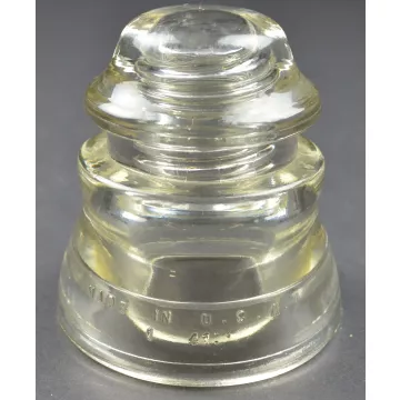 Vintage Hemingray No. 45 Clear Glass Insulator - 1- 41 - 3.75 Tall