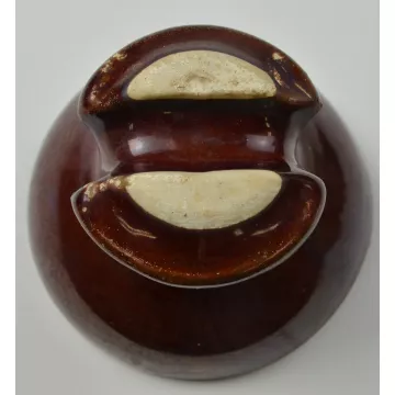 Vintage Brown Ceramic Threaded Insulator
