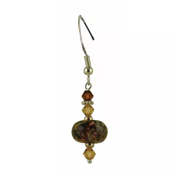Fenton Art Glass - Bead Style Earrings - Kalico Kitty