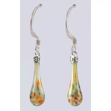 Fenton Art Glass - Mosaic Teardrop Earrings - Santa Fe Morning - Handcrafted
