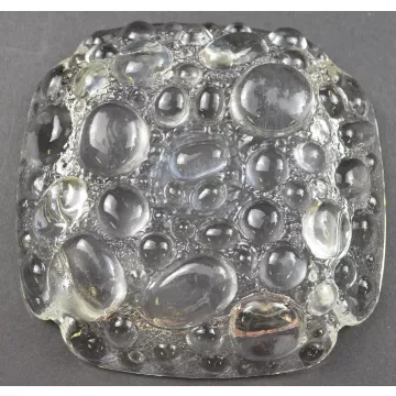 Bubble Pattern Clear Glass Ashtray - 4 Wide