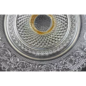 KIG Malaysia Fleur De Lis Pattern - Footed Candy / Nut Dish - 5.75 Wide