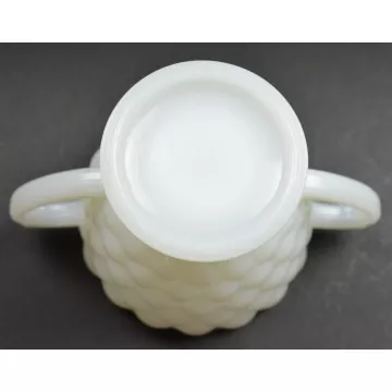 Anchor Hocking - Bubble Milk Glass - Open Sugar - 3.25 Tall