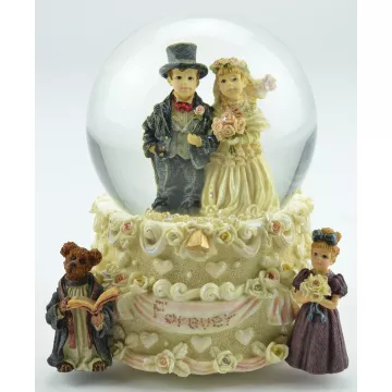 Boyds Bears Resin Music Box Snow Globe - Yesterdays' Child - Handmade 1995