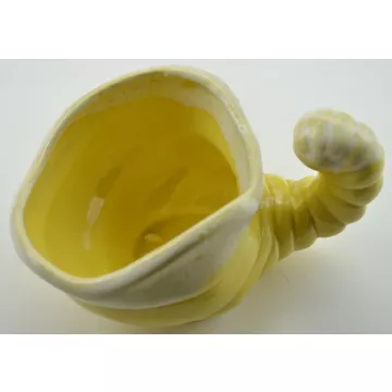 Vintage USA Yellow Cornucopia Planter - 1950s