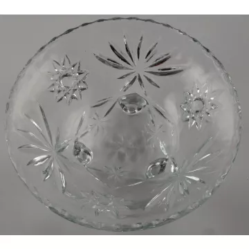 Anchor Hocking - Prescut Clear Pattern - 3 Footed Glass Bowl - 7 Round
