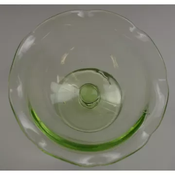 Vintage Green Depression Glass Sherbet - 3 Tall