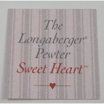 Longaberger 1993 Pewter Sweet Heart Tie-On