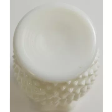 Fenton Art Glass - Hobnail Milk Glass Pattern - Handkerchief Vase - 3.625 Tall