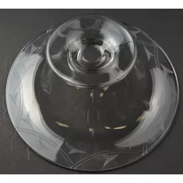 Clear Etched Glass Footed Bowl - 10 Round