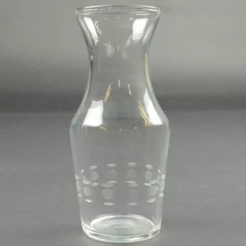 Clear Glass Vase - Etched Cut Circle Pattern - 6.5 Tall