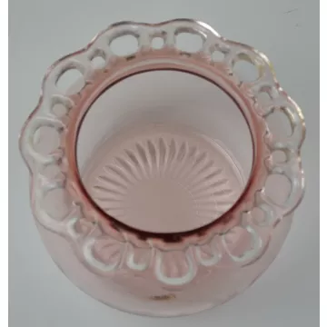 Anchor Hocking - Lace Edge Pink Pattern - Cookie Jar