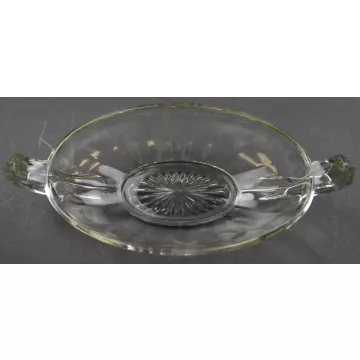 Imperial Glass Clear Pressed Glass Pickle Dish - Cut Floral Pattern