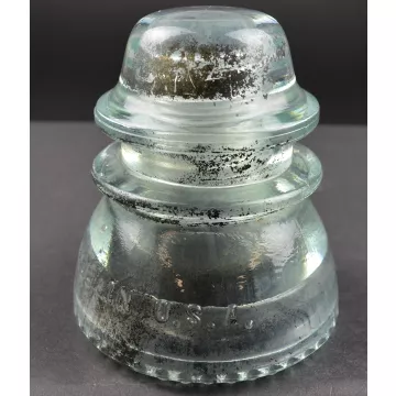 Vintage Hemingray No. 42 Clear Glass Insulator - 4 Tall