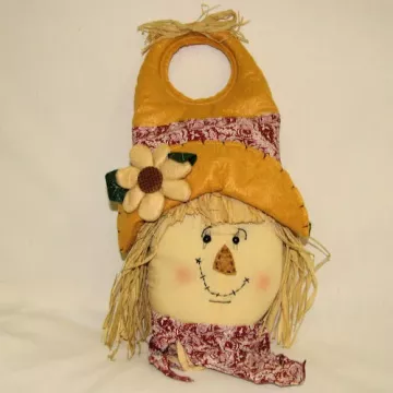 Stuffed Scarecrow Head - Door Hanger