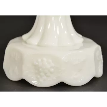 Westmoreland Glass - Panelled Grape Milk Glass - Single Light Candlestick Holder