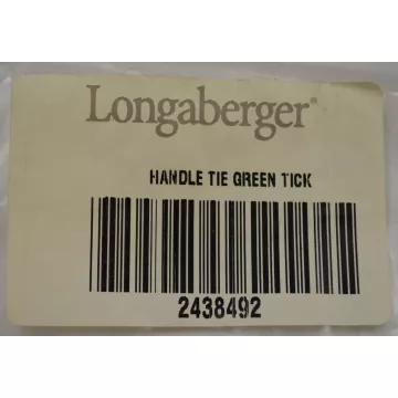 Longaberger Green Ticking Handle Tie