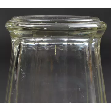 Clear Pressed Glass Panel Pattern Large Flower Vase- 7.75 Tall