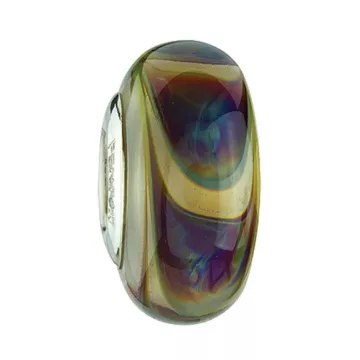 Fenton Art Glass Artisan Bead - The Gloaming - Sterling Silver Core