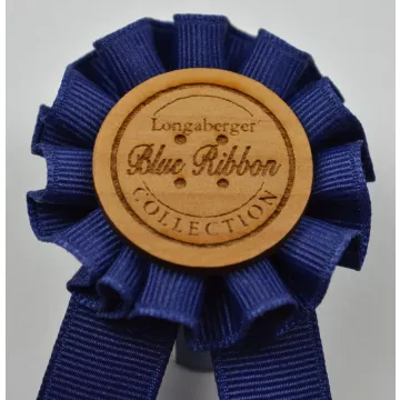 Longaberger Collection Basket Tie-On - Blue Ribbon - Clip On Style