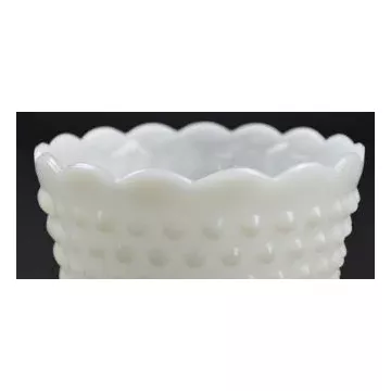 Anchor Hocking Fire King - Hobnail Milk Glass Footed Medium Straight Jardiniere
