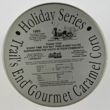 Trails End Holiday Series Seasons Greetings 1993 Tin - 8.375 Tall