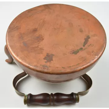 Vintage Copper Teapot With Wood Handle - 6 Tall