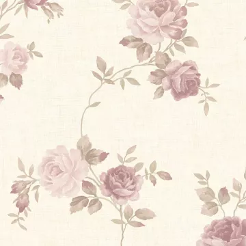 CN26565 Rose Trail Wallpaper Pink, Beige, Cream, Green Garden 2 Norwall Wallcovering