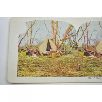 Antique Stereoview - No. 481 - A Duck Hunter's Camp On The Marsh