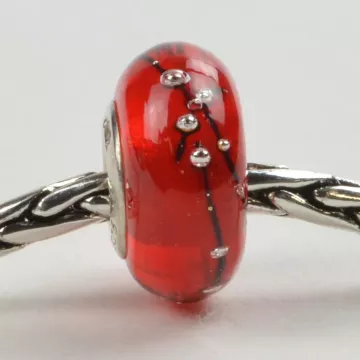 Fenton Art Glass Artisan Crafted Bead - Silver Bells - Sterling Silver Lined