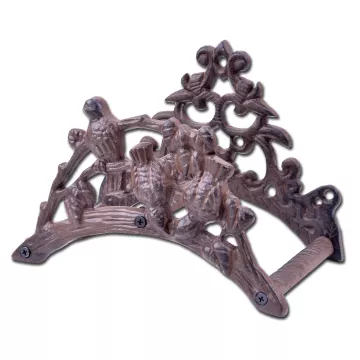 Cast Iron Garden Hose Holder - Birds On Branch - 9" Wide