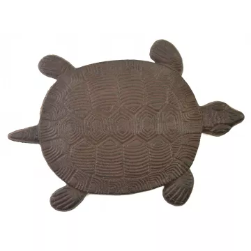 Turtle Stepping Stone - Rust Brown Cast Iron - 13" Long