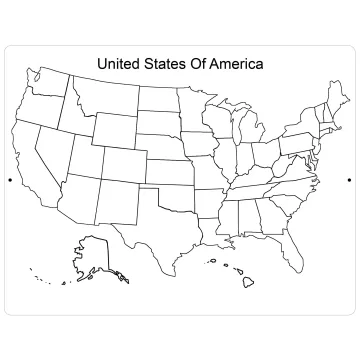 Aluminum Sign - United States Of America Black & White Map