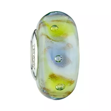Fenton Art Glass Artisan Bead - Gentle Showers - Sterling Silver Core