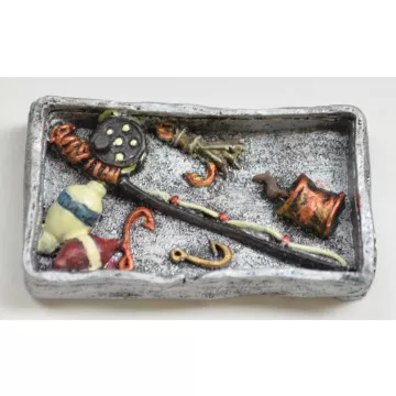 Boyds Bears Opie's Creel Basket With Minnow McNibble - Resin Treasure Box